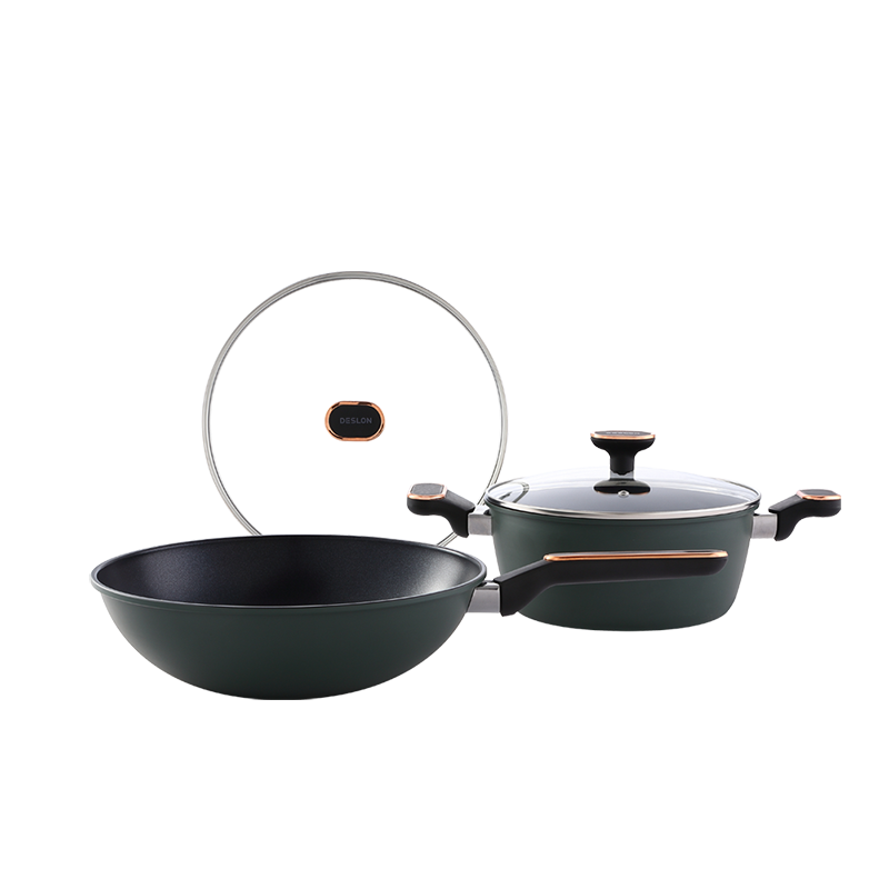德世朗（DESLON）朗逸精铁不粘锅两件套 DFS-TZ151A（单位：套） 墨绿