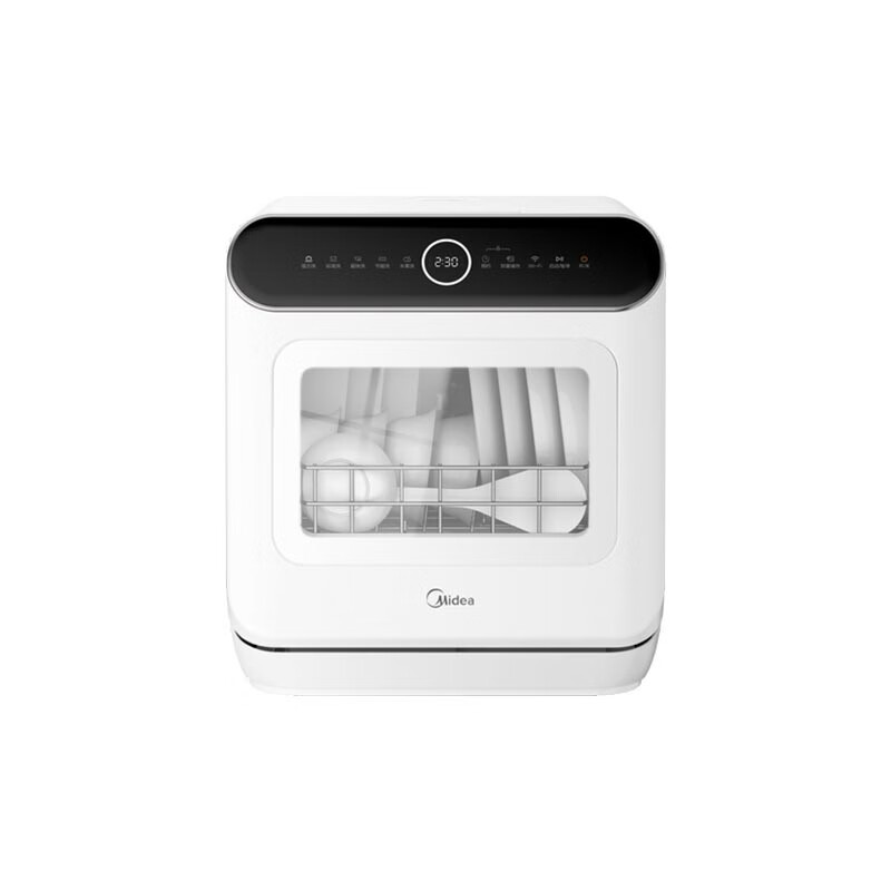 美的（Midea）洗碗机台式M10 高温除菌 新风干燥 双层碗篮 海鲜水果洗 家用易安装（单位：台） 钢琴白