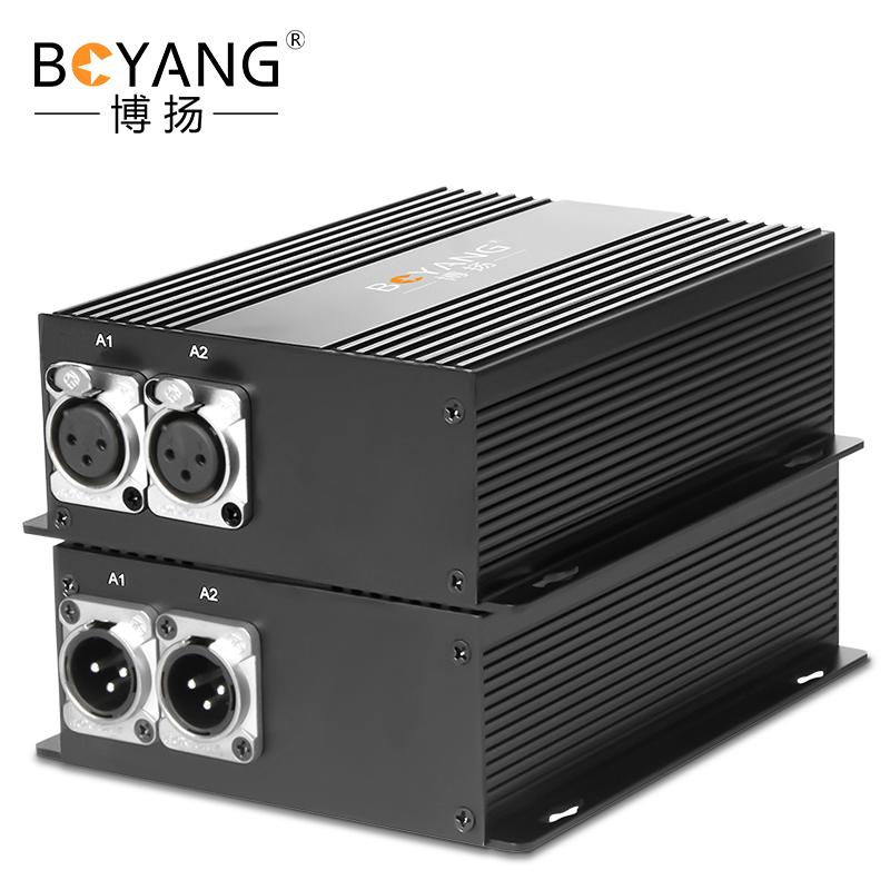 博扬（BOYANG）2路卡侬音频光端机 卡农头平衡音频光纤延长器 2路正向光纤传输器 一对 BY-XLR-2X-P 黑色