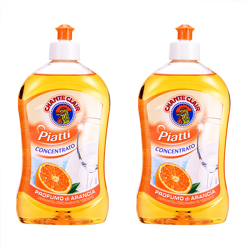 大公鸡管家 浓缩洗洁精（香橙味）500ml*2（计价单位：套） 橙色