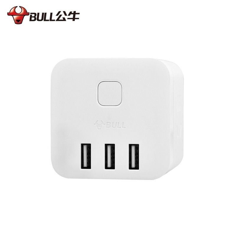 公牛（BULL) GN-U303U 魔方USB插座 插线板/插排/排插/接线板/拖线板 3USB接口+3插孔全长 3米 个 白色
