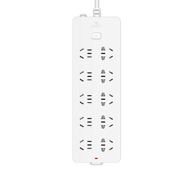 公牛（BULL) GN-218 新国标插座/插线板/插排/排插/接线板/拖线板过载保护 10插位5米 超功率保护 个 白色