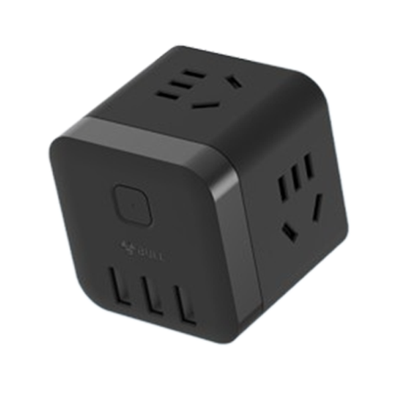 公牛（BULL）魔方USB插座 插线板/插排/排插/接线板/拖线板 3USB接口+3插孔全长3米 黑色 GN-U303H 个 黑色