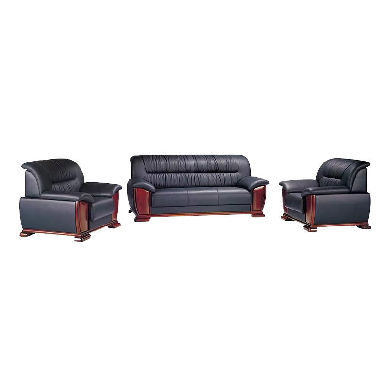 悦山 办公沙发组合西皮材质 1+1+3*1套 黑色