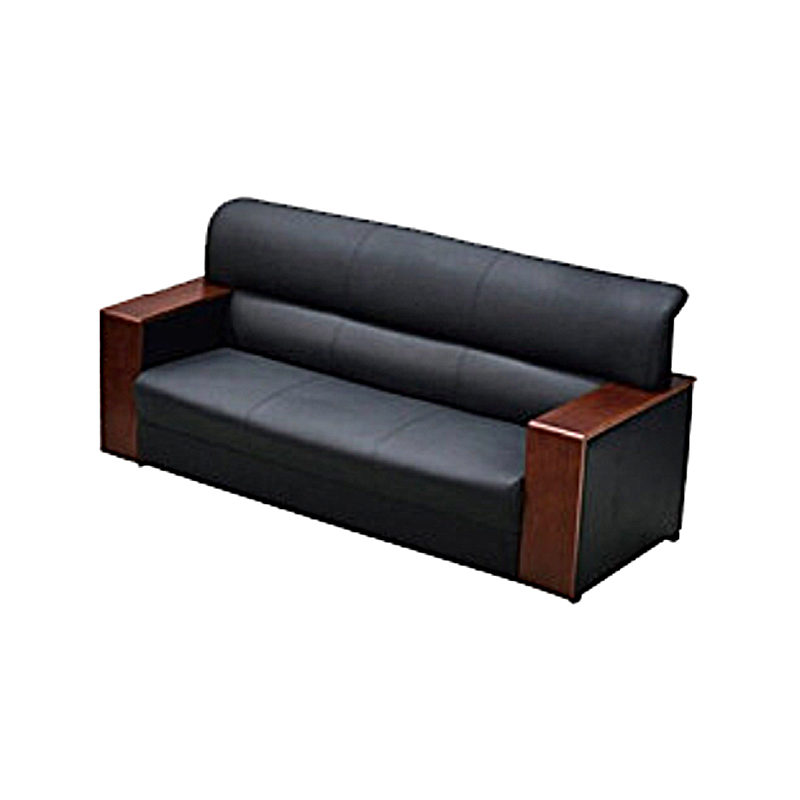 悦山 西皮商务办公室沙发 三人位 1860*750*830*1张 黑色