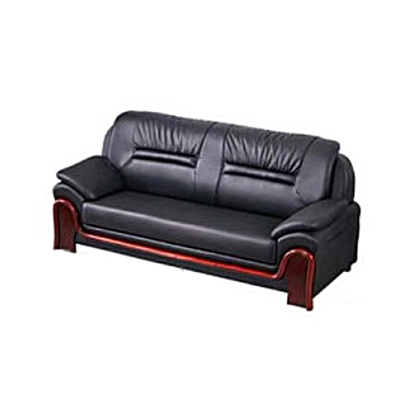 悦山 洽谈办公沙发 西皮 黑色 三人位2200*900*900*1张