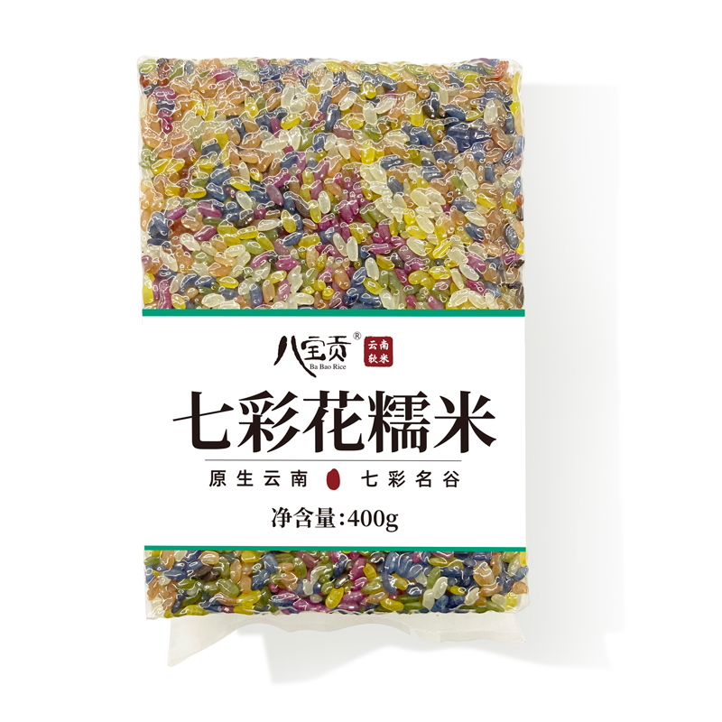 八宝贡 七彩花糯米 400g 五谷粗粮糙米 混色（单位：袋）