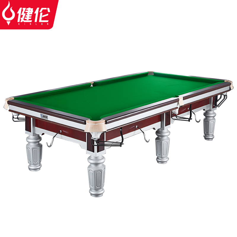 健伦（JEEANLEAN）JL-ZQT28木库台球桌 成人家用美式黑8标准球桌室内中式 高配款 军绿色