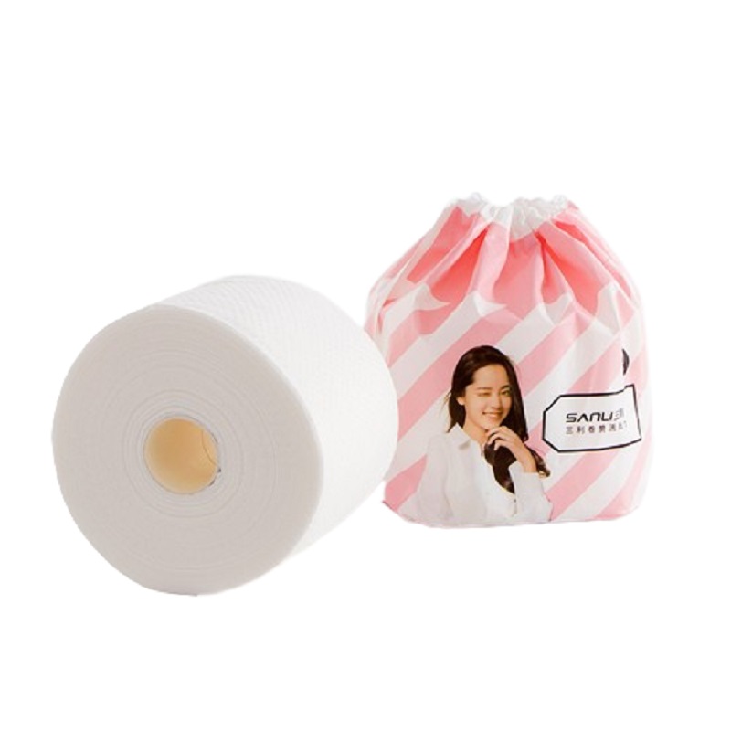 三利一次性洗脸巾美容化妆棉加厚干湿两用擦脸巾洁面巾 卷筒式棉柔巾 20*20cm 洗脸巾60抽*1包 MRJ38 单位 袋 白色