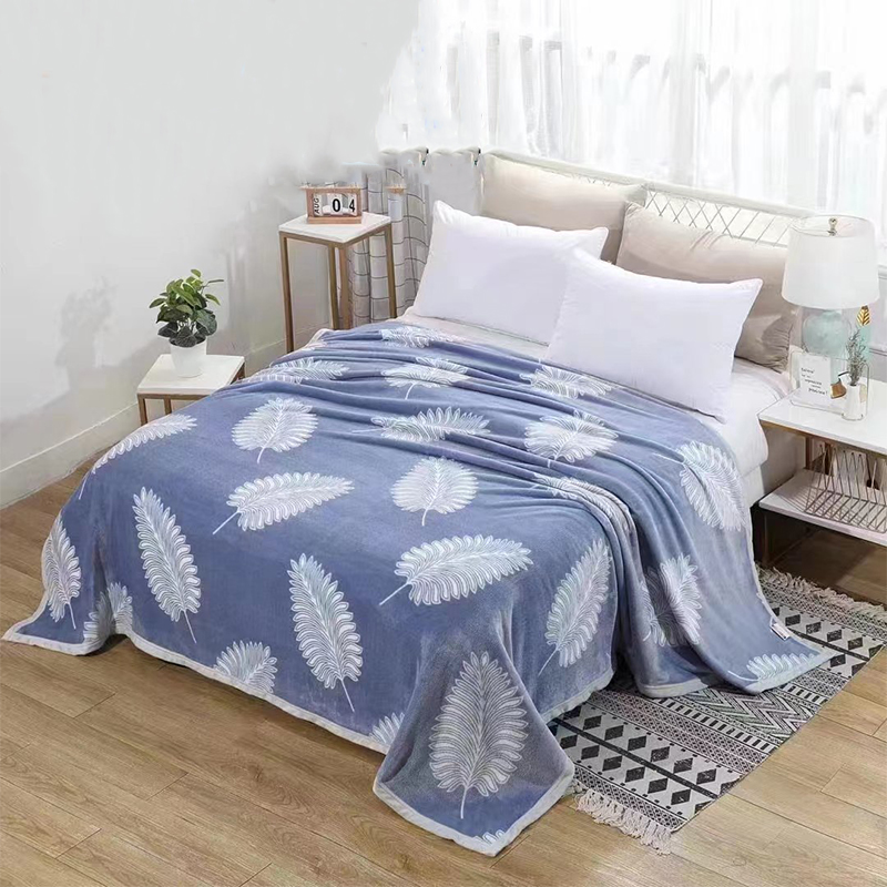 塔芙绒休息多用毯100*120（条） 水蓝色