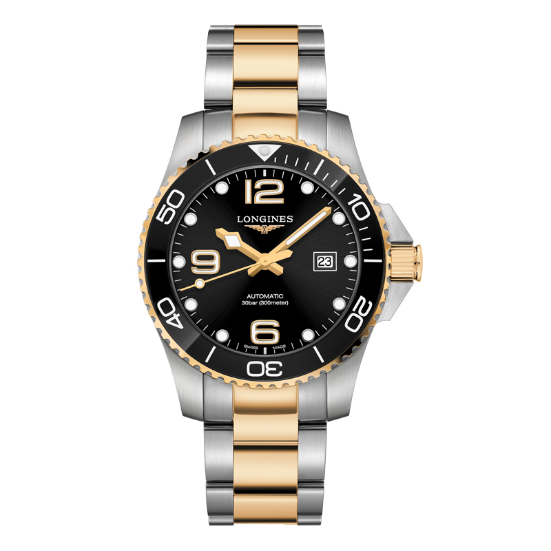浪琴(Longines)瑞士手表 康卡斯潜水系列机械钢带男表 L3.782.3.56.7（单位：块） 黑色