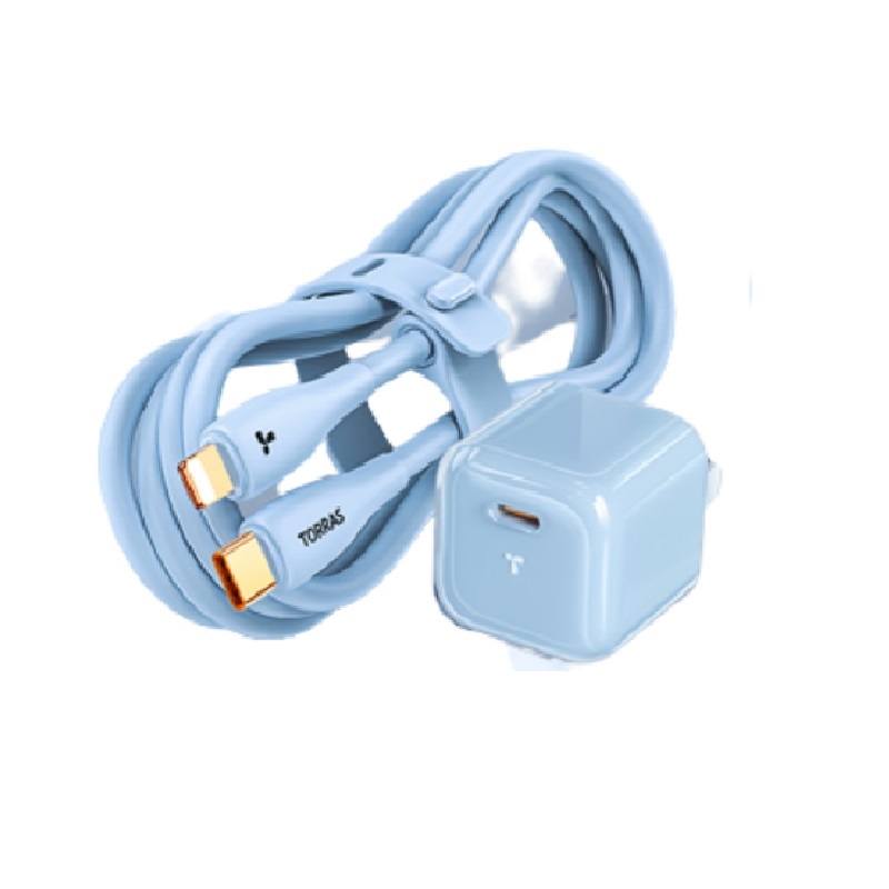 图拉斯-T23-A旅行充电器-带1.68米悦芯lite系列PD线  单位：个 蓝色(30W)