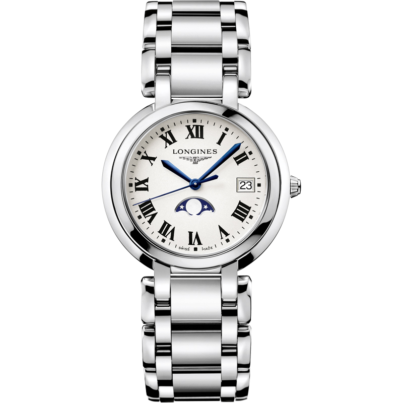 浪琴(Longines)瑞士手表 心月系列 月相石英钢带女表L8.115.4.71.6（单位：块） 白色