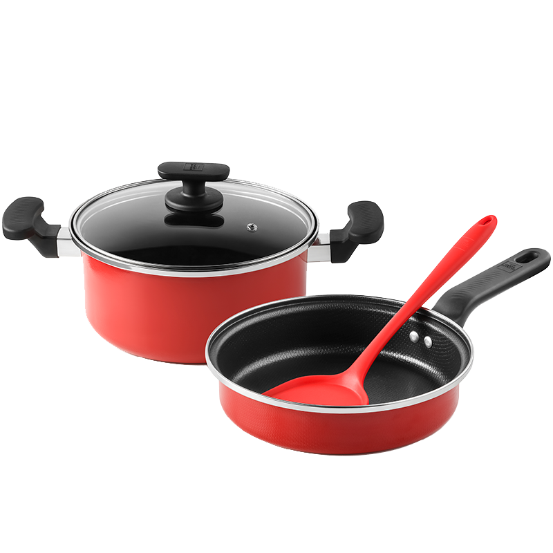 康宁餐具WORLD KITCHEN聚美汇系列锅具三件组（单位：套) 红色