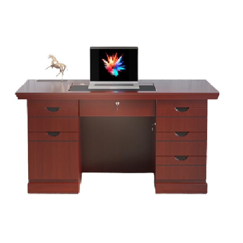 洛来宝办公桌油漆桌经理主管桌贴木皮写字桌单人办公桌1400*700*750mm单位：张 红色