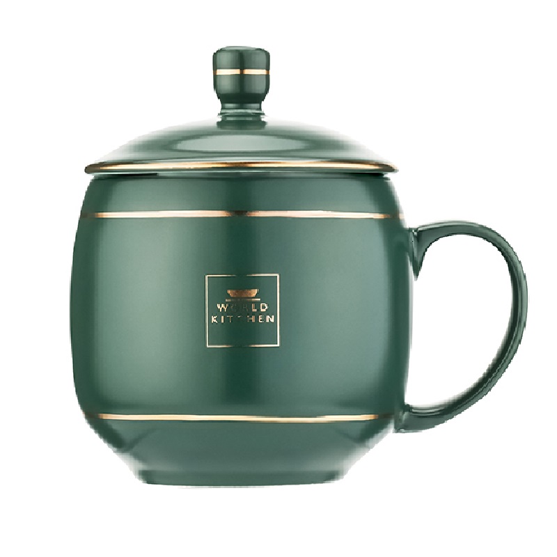 康宁 商务办公陶瓷杯380ml（单位：个） 军绿色