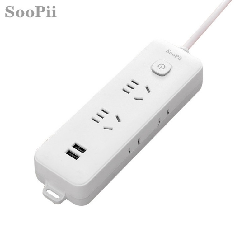 SooPii U82插线板USB插排插座3位孔接拖线板电插板多孔开关插座家用多功能 U82 个 白色