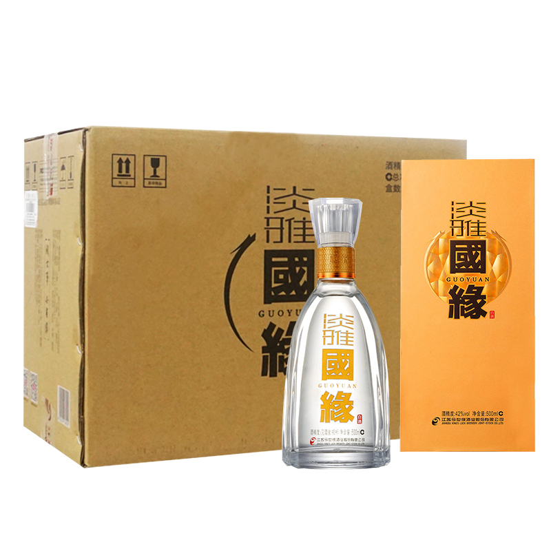 今世缘【酒厂直销】淡雅国缘 白酒整箱42度500ml*6瓶纯粮食酒 节日送礼（单位：箱） 浅灰色