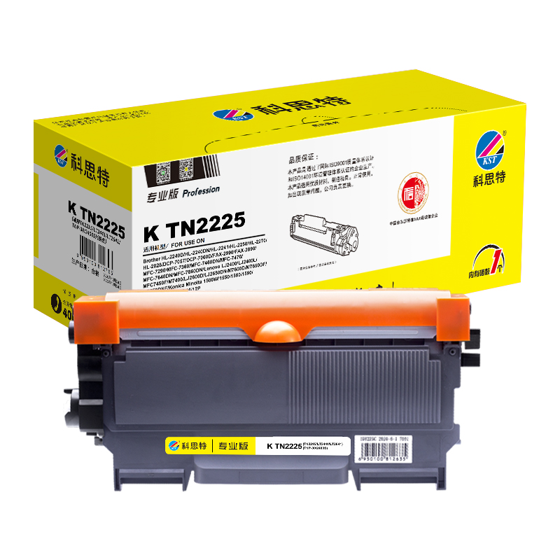 科思特 K TN2225  专业版 打印量约2600页 适用兄弟 TN2215 等 粉盒 1.00 只/支 (计价单位：支) 黑色