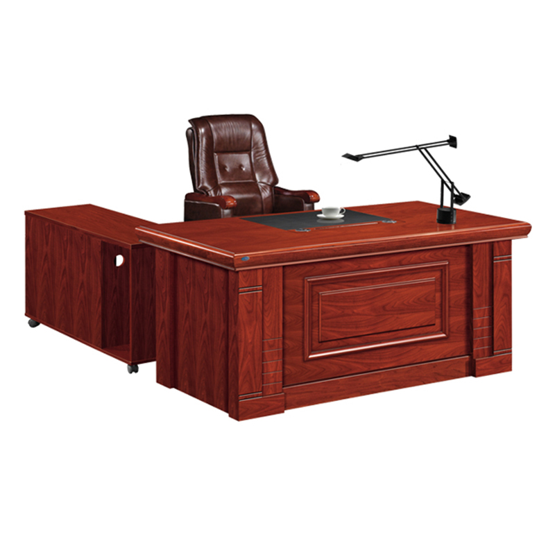 悦山 传统油漆班台主管桌办公桌1600*800*760*1张 胡桃木色