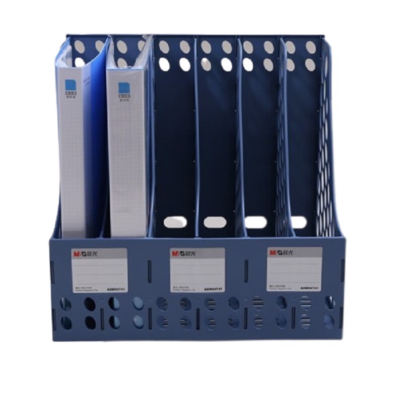 晨光(M&G)ADM94741文具六联镂空桌面文件框 六栏带标签稳固文件栏/文件筐/资料框  单个装 蓝色