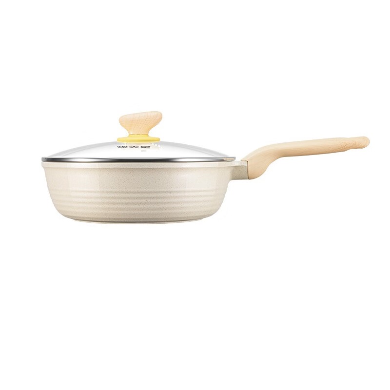 炊大皇网红大白聚油不粘深煎锅26cmJG26DB-H(带盖）（单位：个） 象牙色