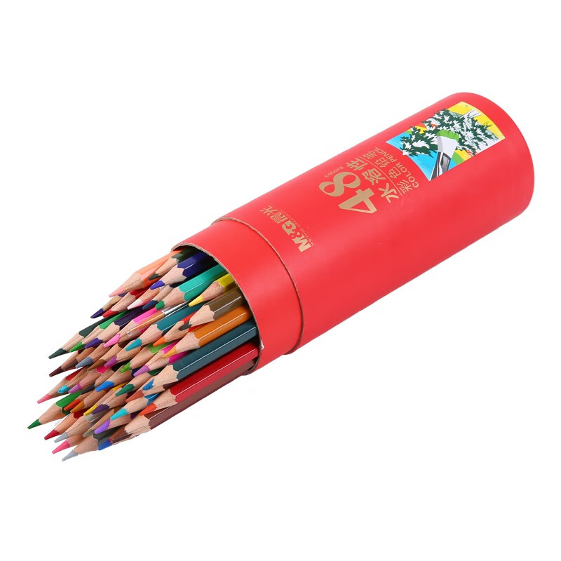 晨光(M&G)文具48色水溶性彩色铅笔 学生美术绘画填色 内含画笔六角杆 AWP36812单位：筒 彩色