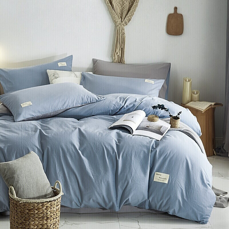 南极人 N4XW015 磨毛臻绒四件套-牛仔蓝银灰 220*240cm  加大尺寸不退不换（单位：套） 灰色