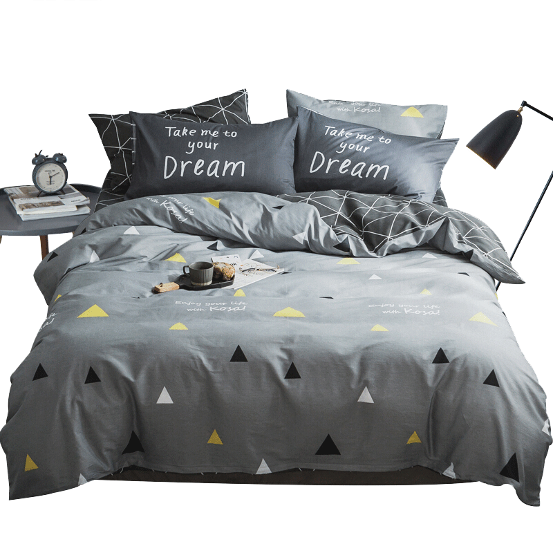 南极人 NJYH206 全棉四件套-梦莎拉蒂 200*230cm(单位：套） 灰色