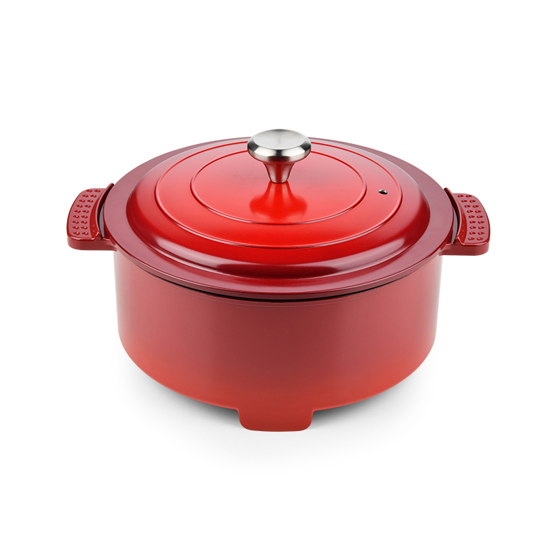 翰乐红色珐琅多功能电热锅HL-FL120（套） 红色