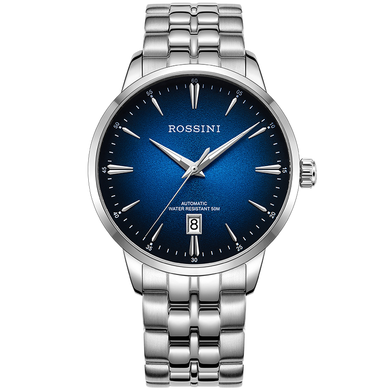 Rossini罗西尼 启迪系列 机械手表渐变蓝盘男表50127W05C（赠皮带）（单位：块） 蓝色