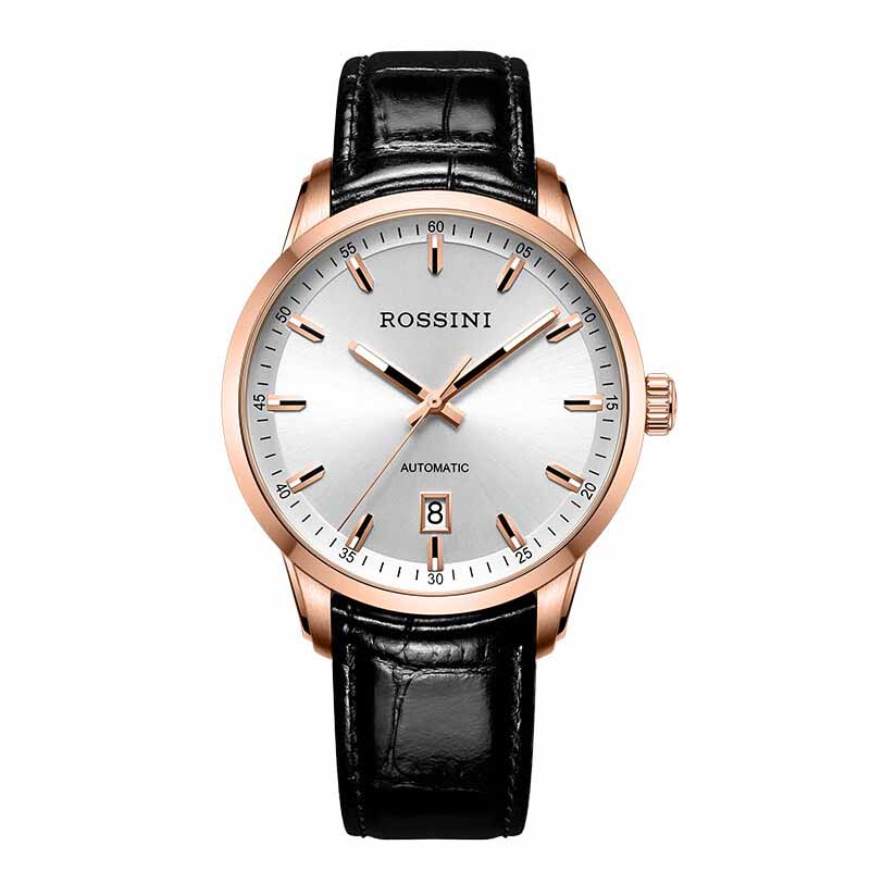 Rossini罗西尼 启迪系列 机械手表商务休闲时尚情侣款白盘皮带男表50019G01C（单位：块） 白色