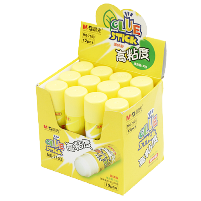 晨光(M&G)MG7103文具35g高粘度固体胶PVP  快干耐用胶棒 办公用品 12支装 盒 白色