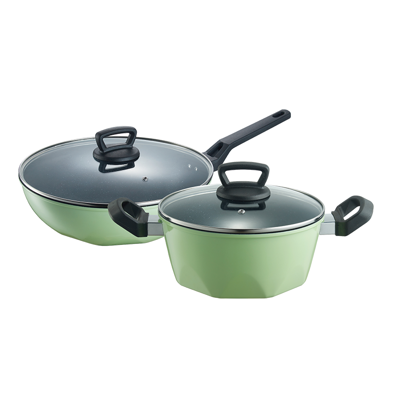 博堡 臻耀精铁不粘锅具两件套 BDY-TZ673A（单位：套） 绿色