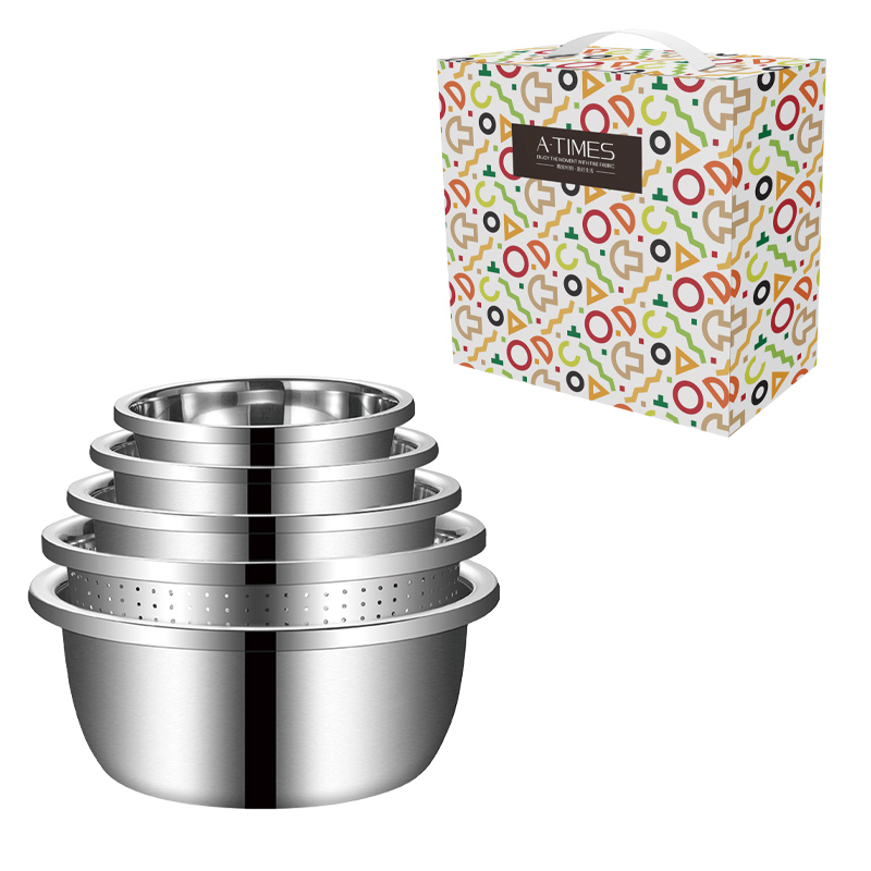 艾逸瑶选 CJ-21108 5件套 不锈钢盆 不锈钢色（单位：套）