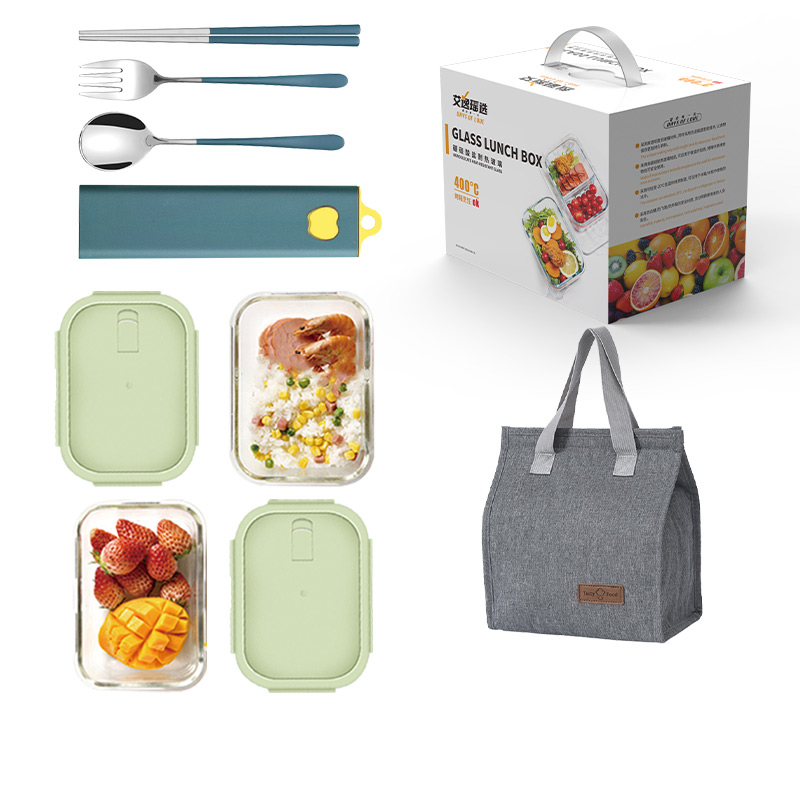艾逸瑶选 CJ-21123 4件套 玻璃饭盒 绿色（单位：套）