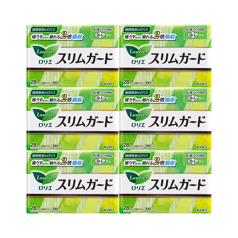 花王（KAO）乐而雅原装进口日用卫生巾20.5cm*28片*6包（单位：包） 20.5cm*28片*6包