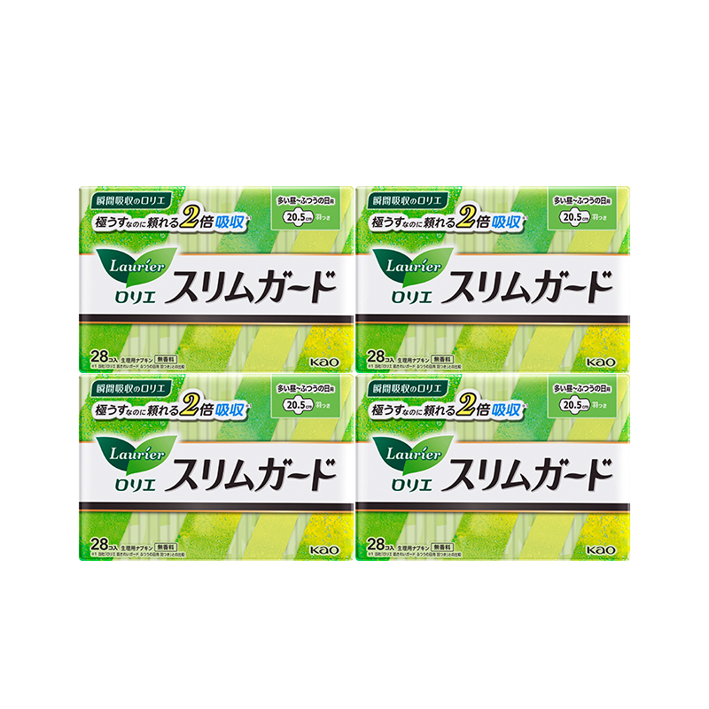 花王（KAO）乐而雅原装进口日用卫生巾20.5cm*28片*4包（新旧包装）（单位：包） 20.5cm*28片*4包