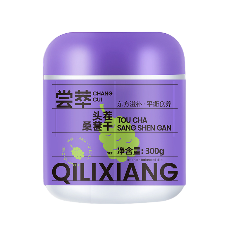 杞里香（Qi Li Xiang）手选头茬桑葚干 300g*2罐 液太天河（单位：组） 紫色
