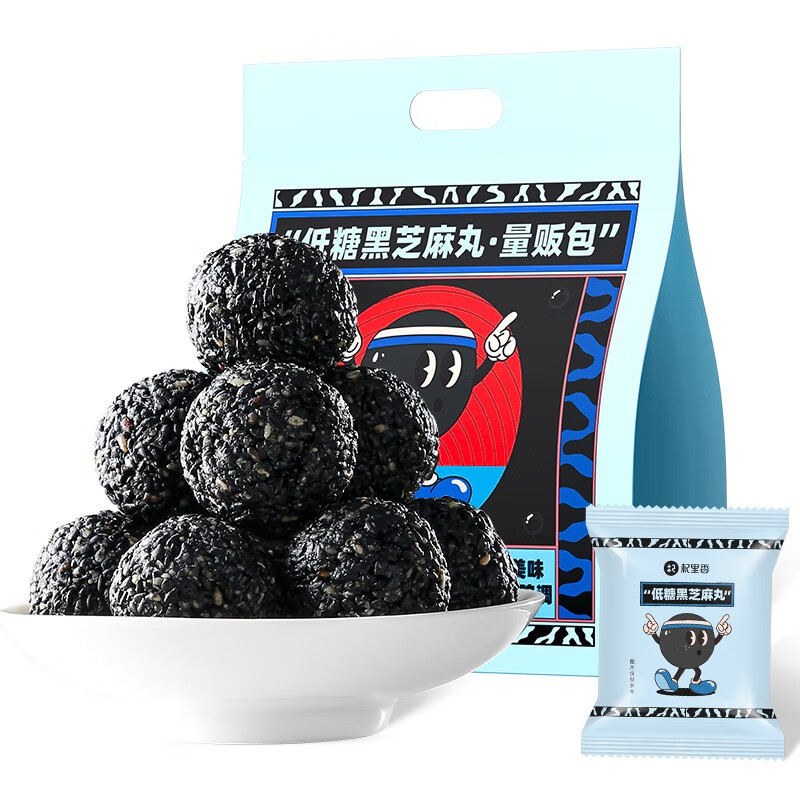 杞里香（Qi Li Xiang）低糖黑芝麻丸 450g/袋 （单位：袋）天蓝色