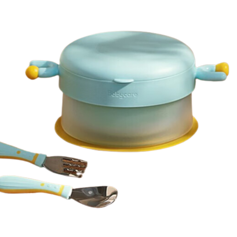 babycare BC2108049隔热果冻注水碗 三件套 北碧蓝
