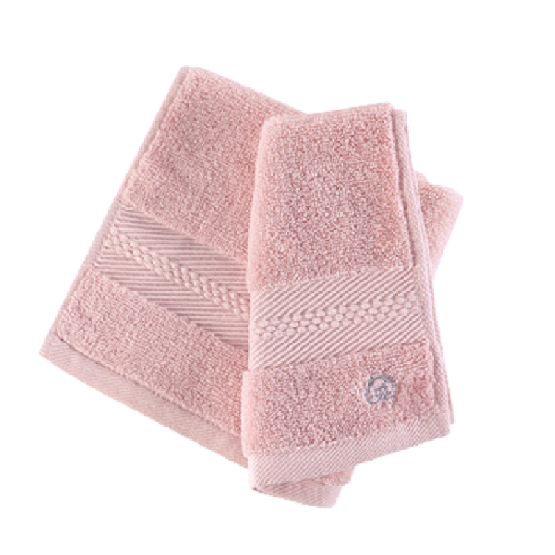 全棉时代精梳棉毛圈方巾 34cm&times;35cm 轻时光粉  1条装 粉色