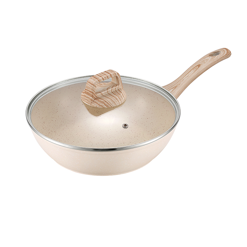 博堡臻悦麦饭石不粘炒锅 BDY-C801（单位：套） 白色