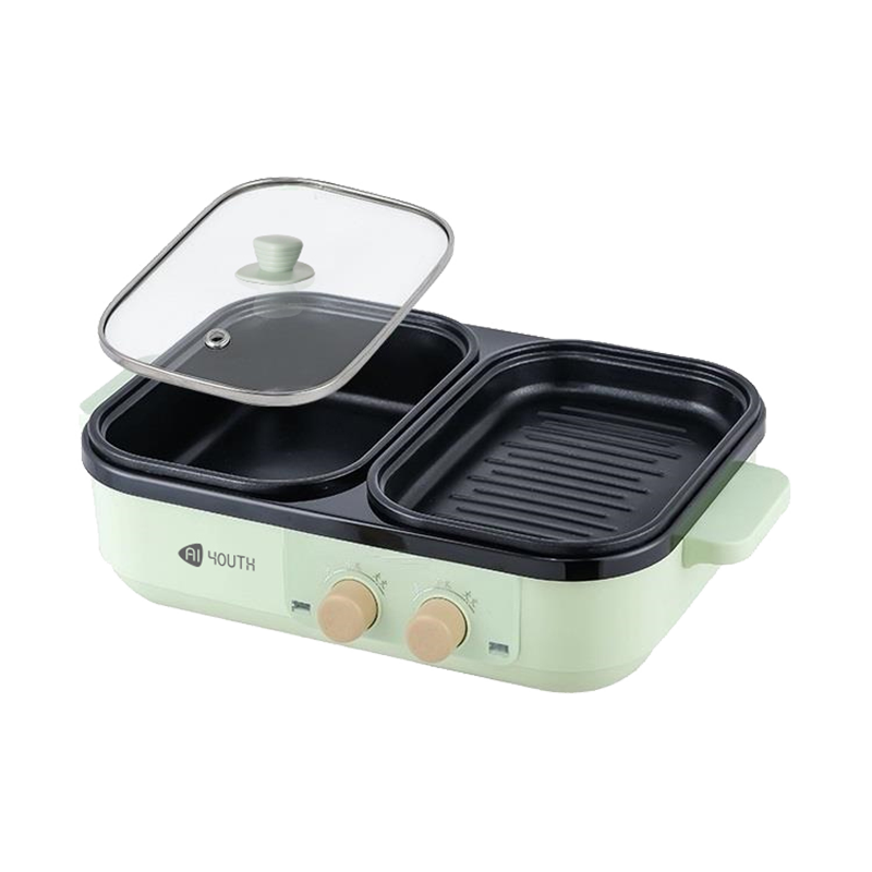 艾青春多功能电烤炉涮烤一体锅DYG-07（台） 绿色