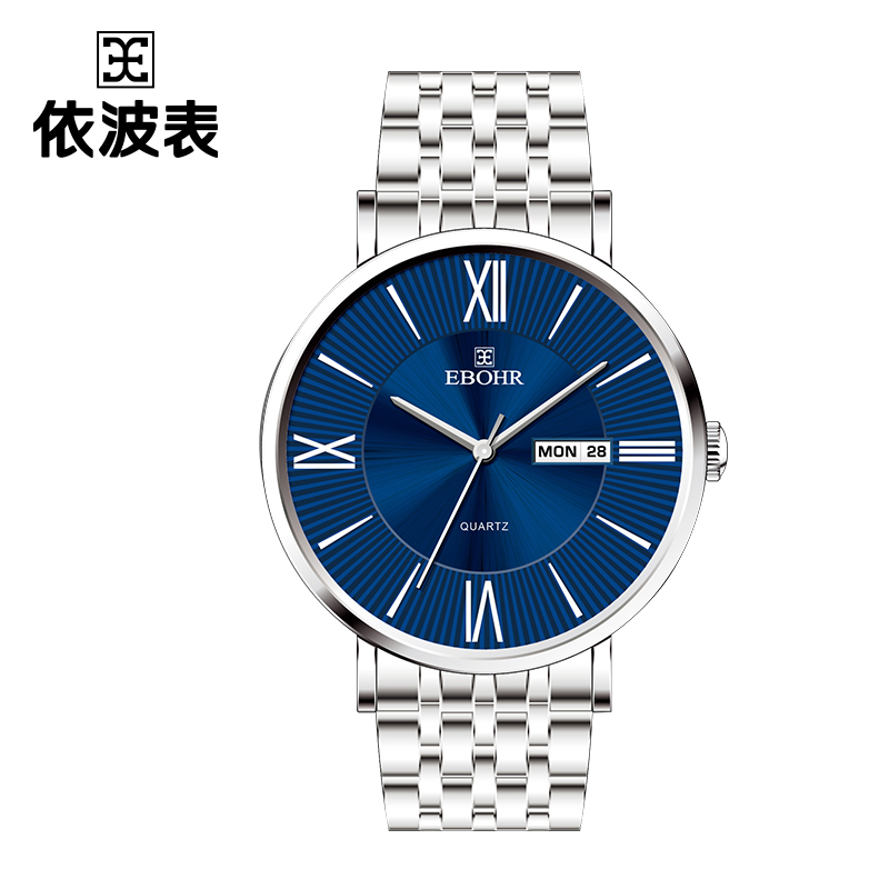 依波手表男女款情侣款品牌正品简约情侣石英手表蓝面钢带703201（单位：只） 蓝面钢带70320114男款