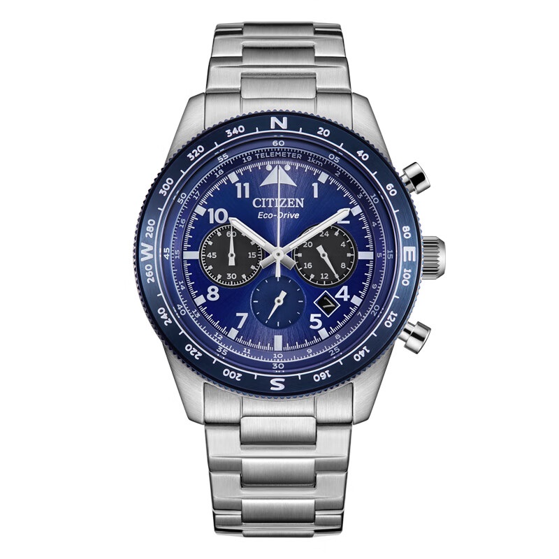 Citizen西铁城 FF系列 光动能手表潮流时尚蓝盘钢带男表CA4554-84L（单位：块） 蓝色