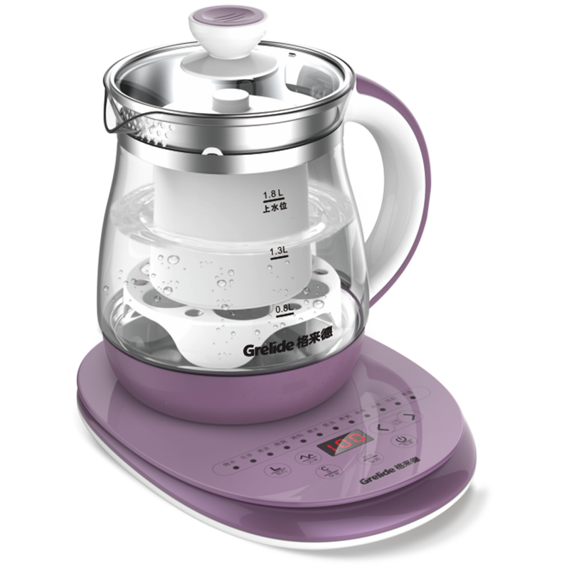 格来德（Grelide） 养生壶12大功能烧水壶1.8L大容量花茶智能煮茶器G118E（单位：个） 香芋紫
