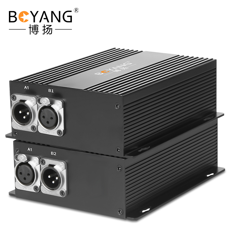 博扬（BOYANG）2路卡侬音频光端机 卡农头平衡音频光纤延长器 1路双向光纤传输器 一对 黑色