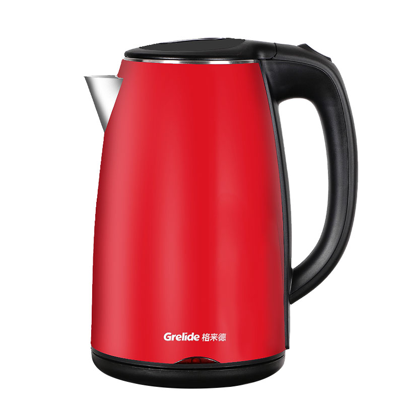格来德电热烧水壶304不锈钢保温一体1.7L家用D1017A（单位：个） 酒红