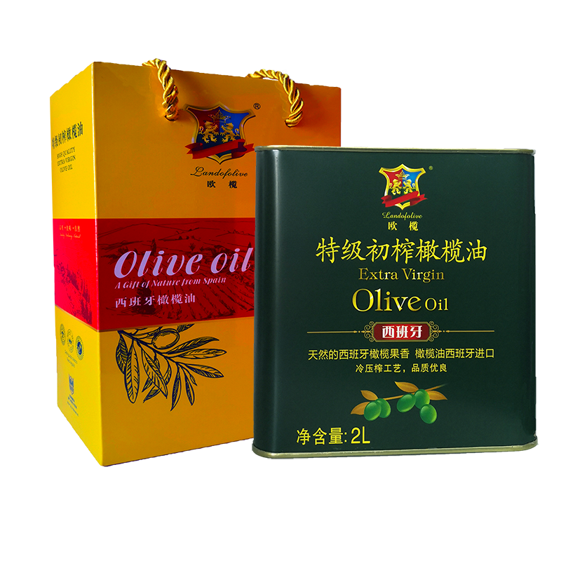 Landofolive欧榄 特初榨橄榄油铁罐1*2L F83（单位：盒） 香槟金